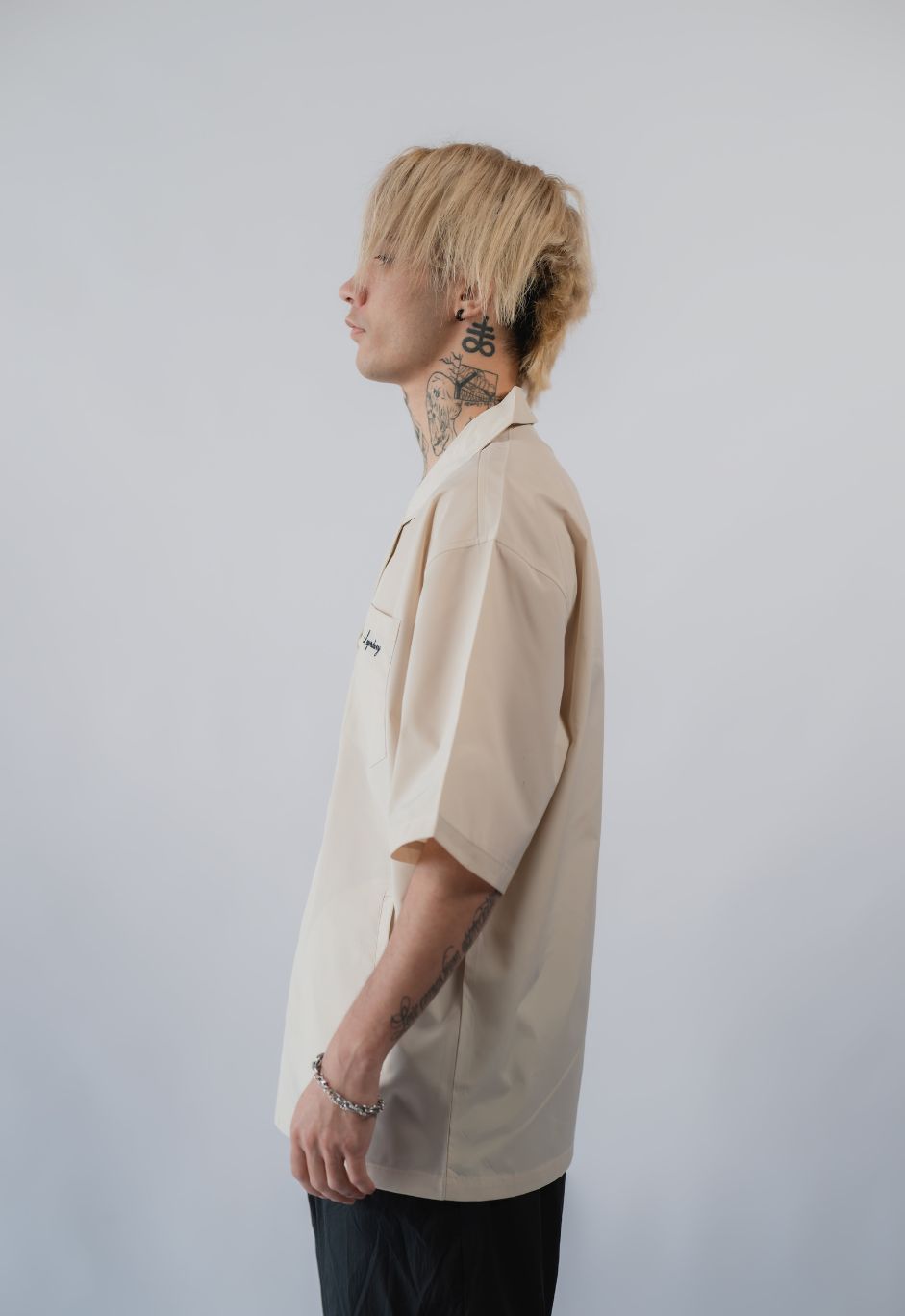 Nylon Signature Short Sleeved Shirt - Beige
