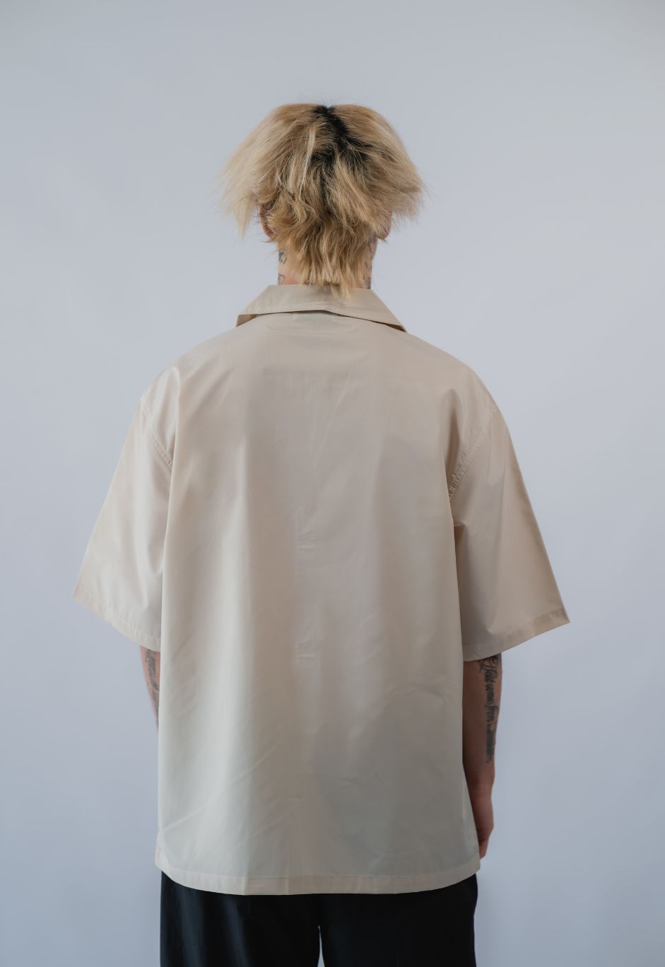 Nylon Signature Short Sleeved Shirt - Beige