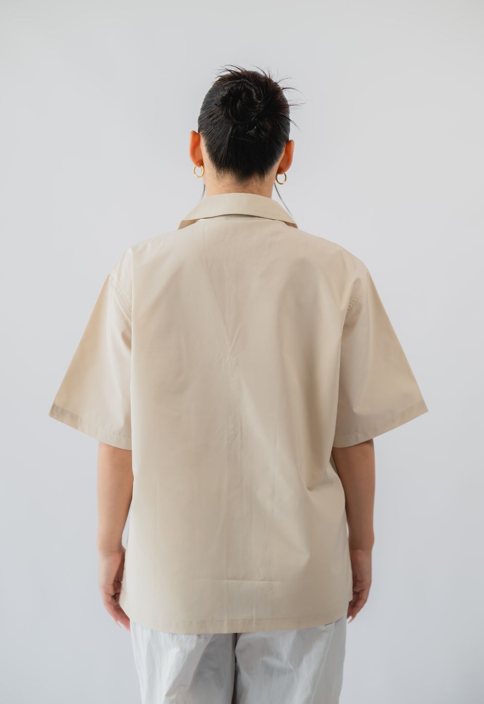 Nylon Signature Short Sleeved Shirt - Beige