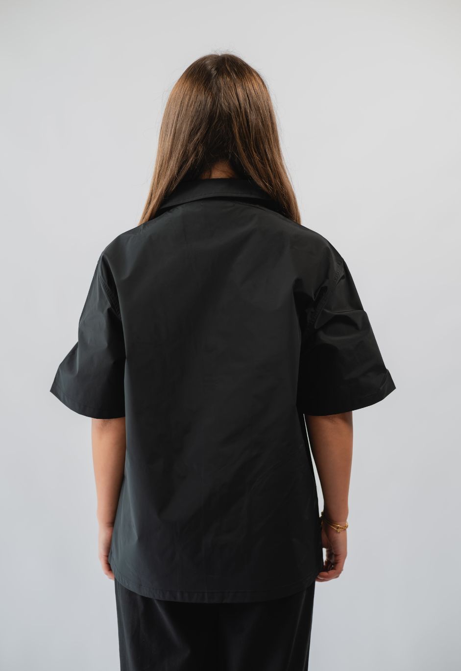 Nylon Signature Short Sleeved Shirt - Black
