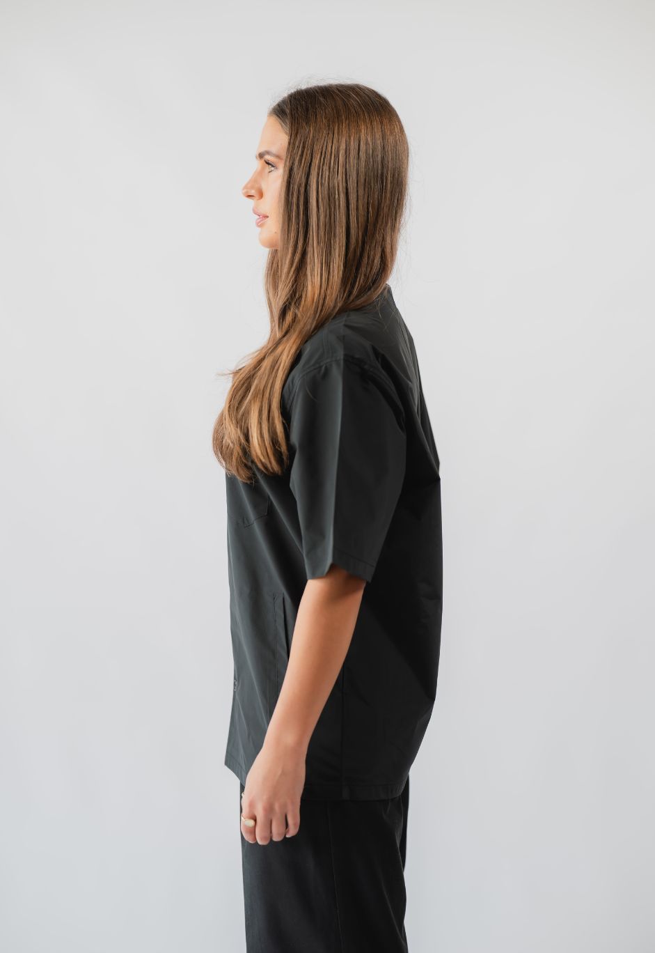 Nylon Signature Short Sleeved Shirt - Black