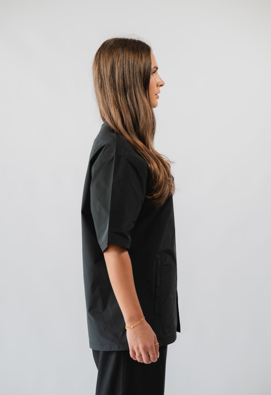 Nylon Signature Short Sleeved Shirt - Black