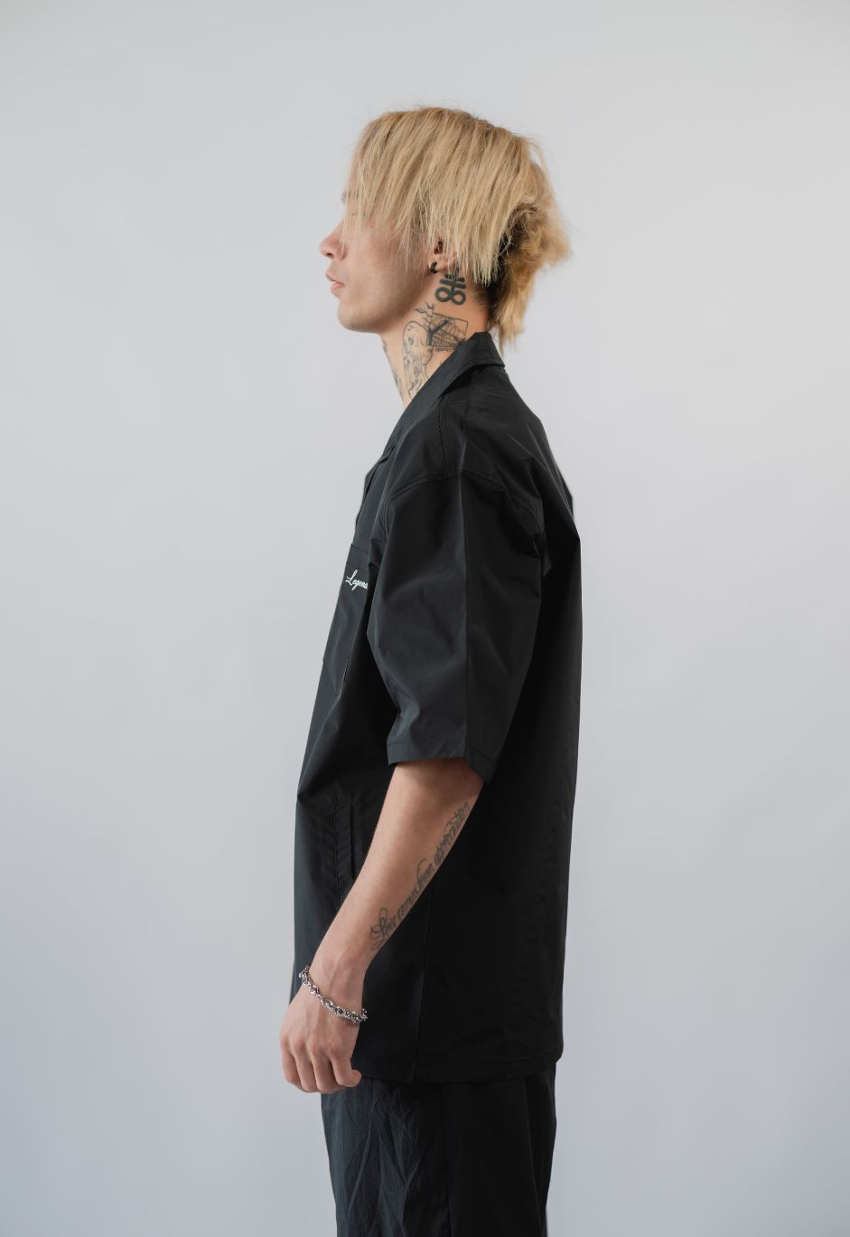 Nylon Signature Short Sleeved Shirt - Black