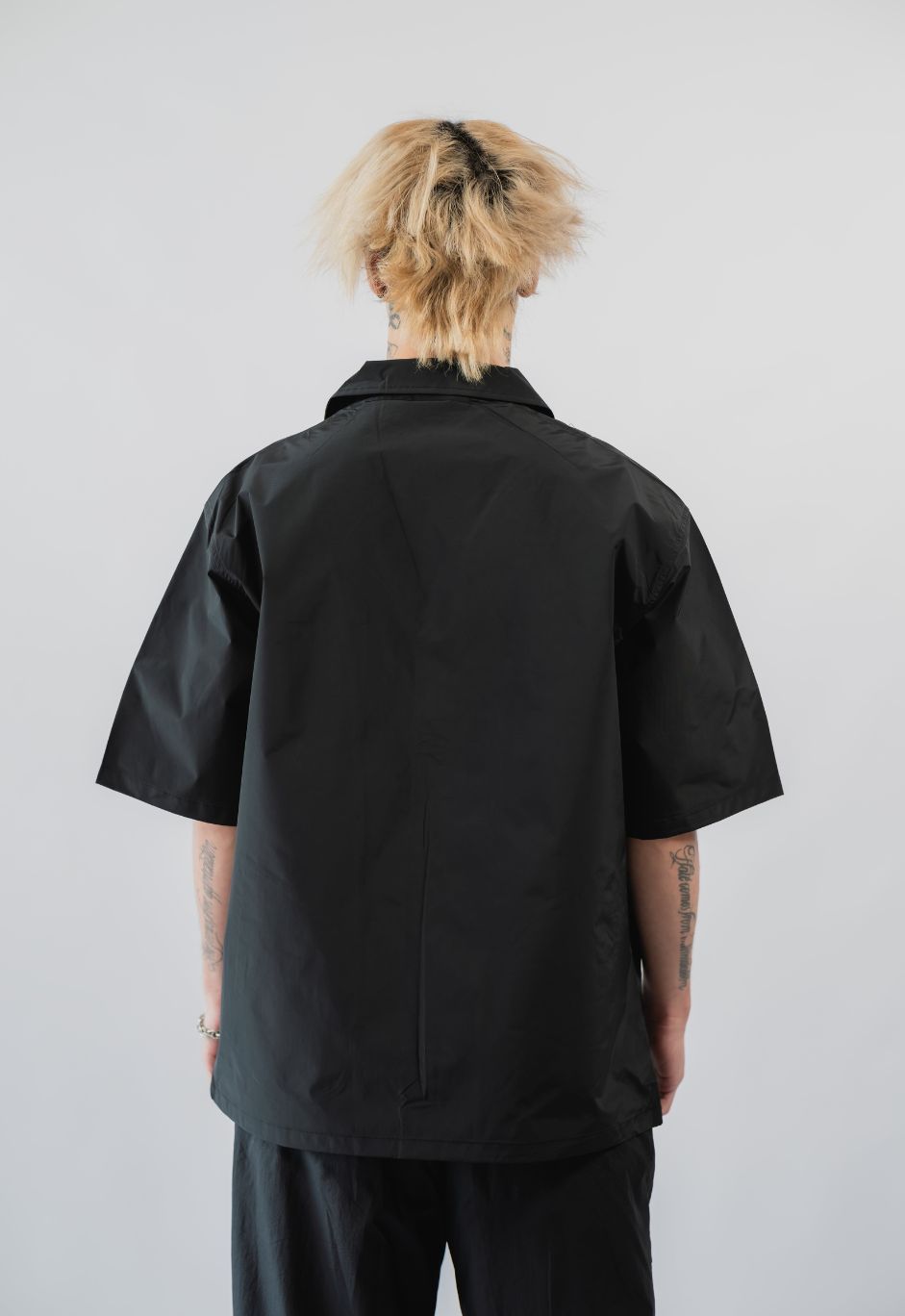 Nylon Signature Short Sleeved Shirt - Black
