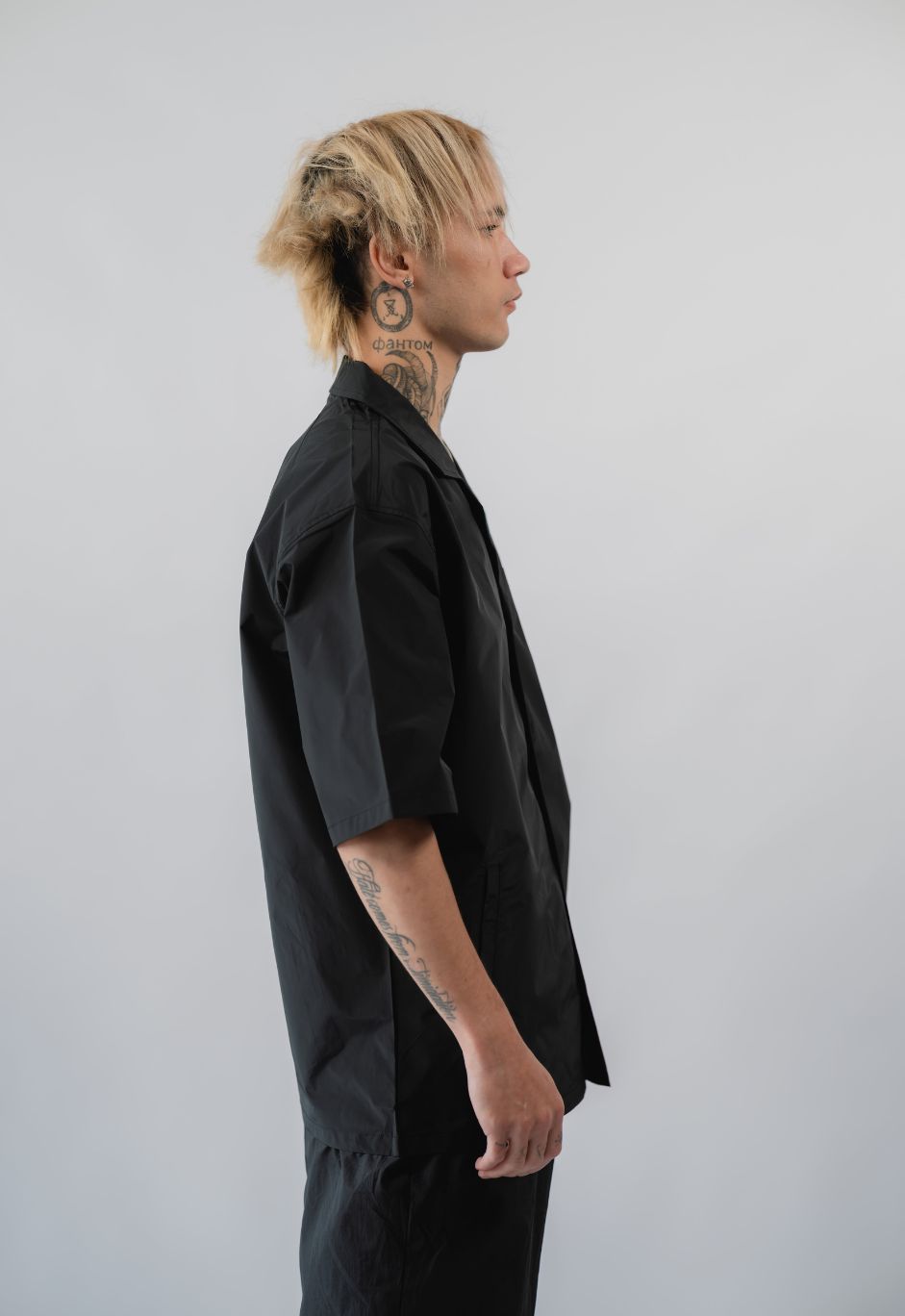 Nylon Signature Short Sleeved Shirt - Black