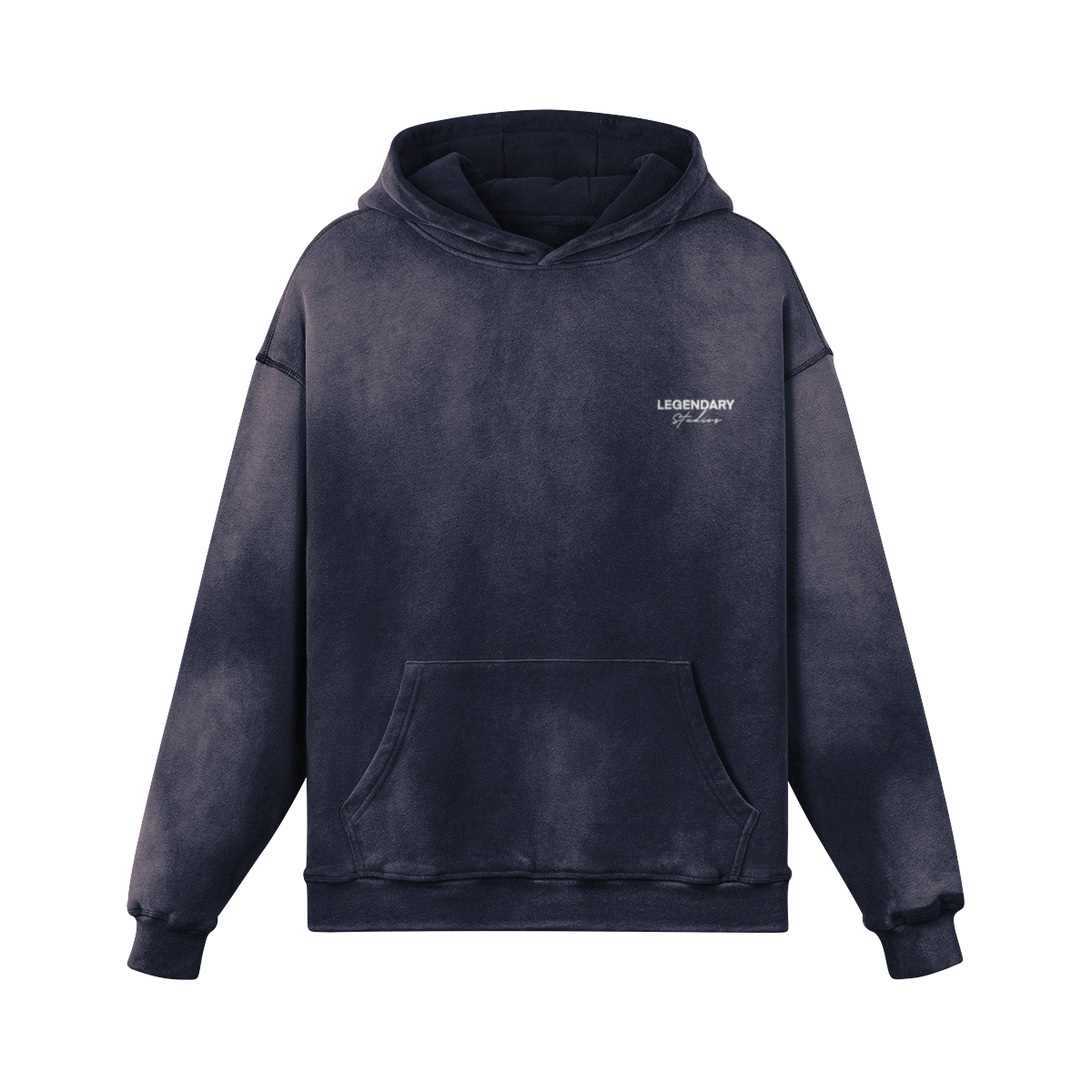 NAVY BLUE 'MILANO' LUXURY LABEL OVERSIZED HOODIE