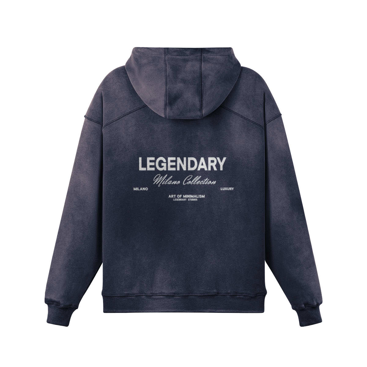 NAVY BLUE 'MILANO' LUXURY LABEL OVERSIZED HOODIE