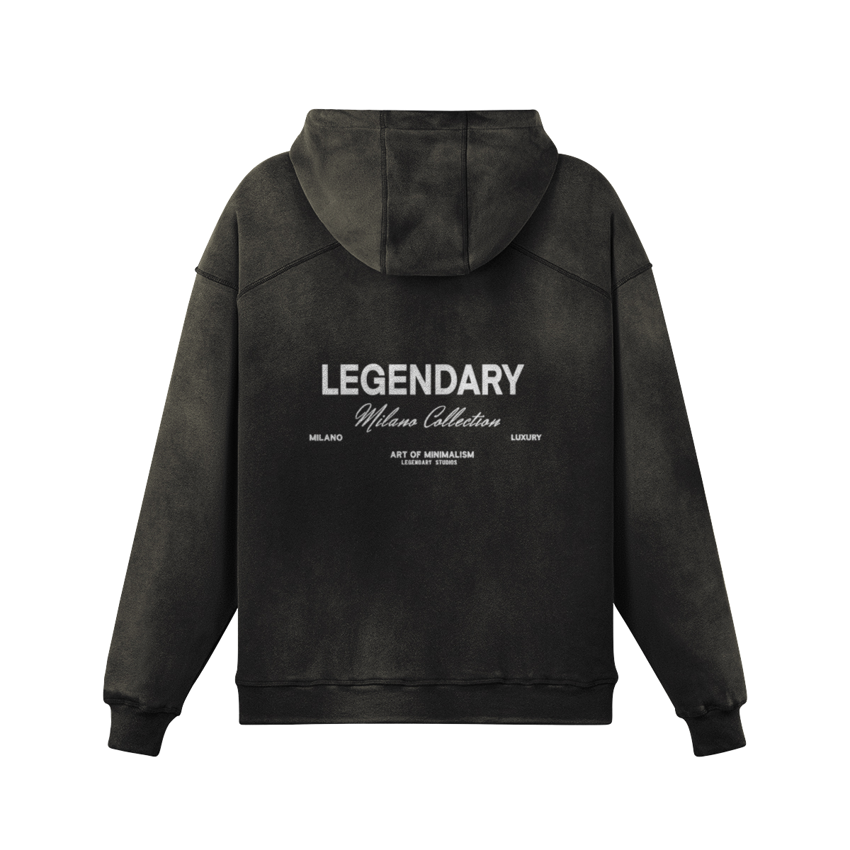 GRAPHITE 'MILANO' LUXURY LABEL OVERSIZED HOODIE