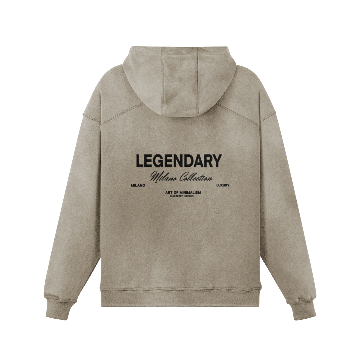 KHAKI 'MILANO' LUXURY LABEL OVERSIZED HOODIE