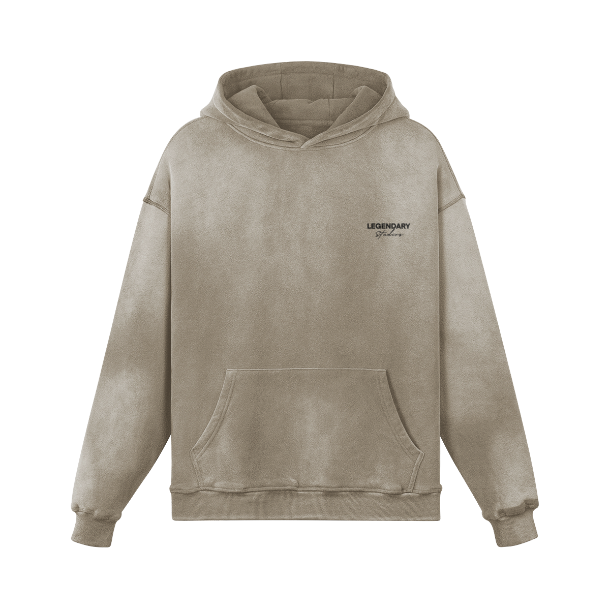 KHAKI 'MILANO' LUXURY LABEL OVERSIZED HOODIE