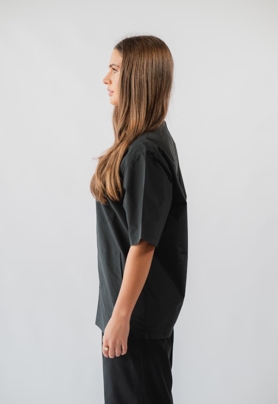 BLACK NYLON SHIRT