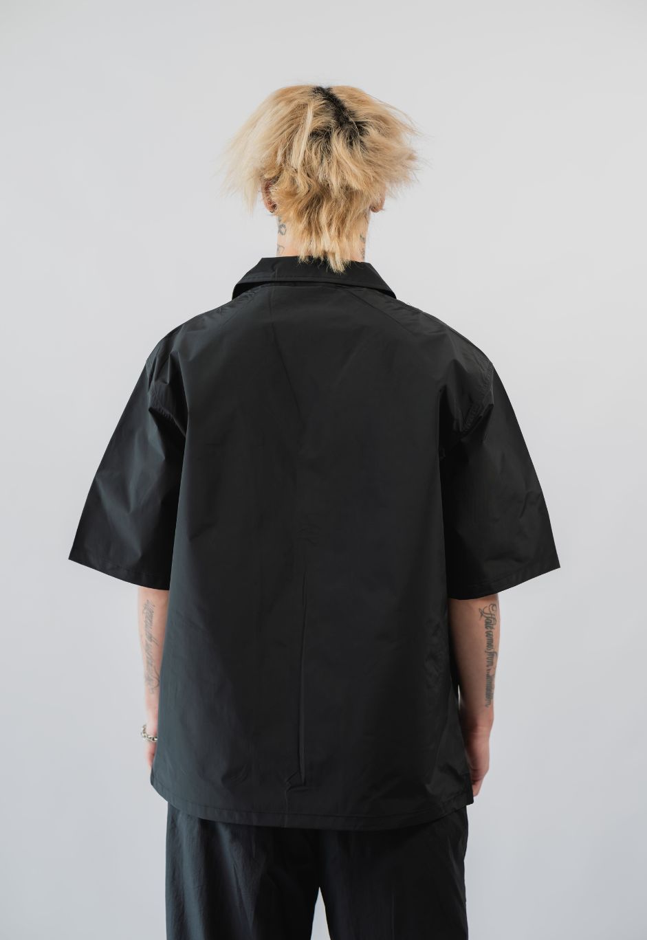 BLACK NYLON SHIRT