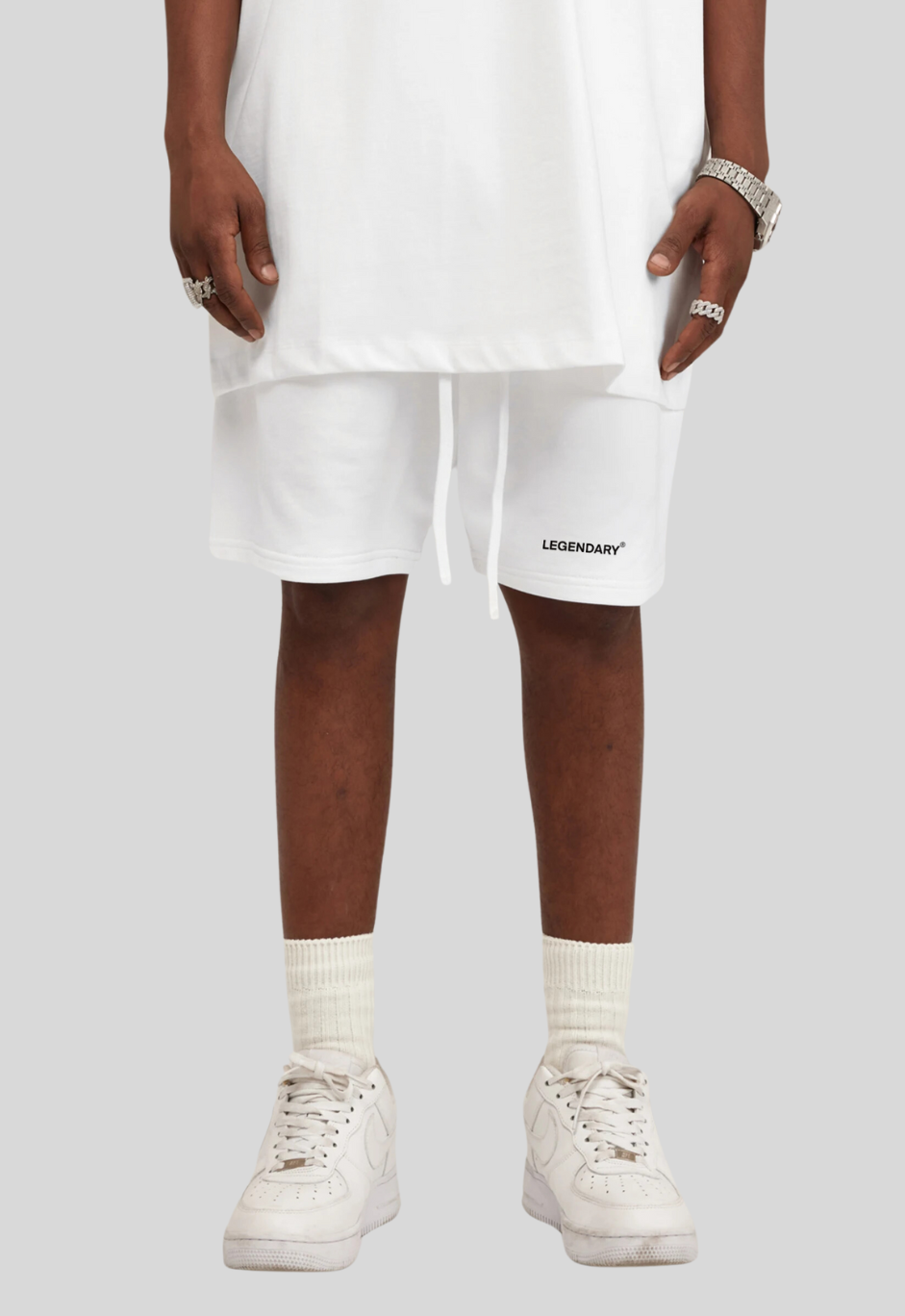 WHITE STAPLE SHORTS