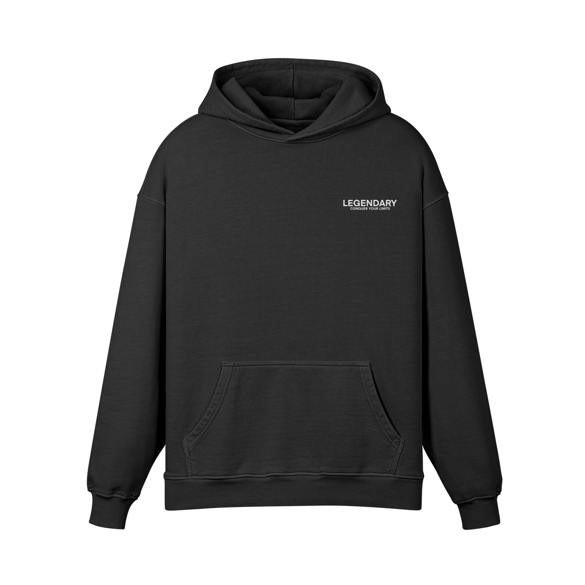 BLACK STAPLE OVERSIZED HOODIE